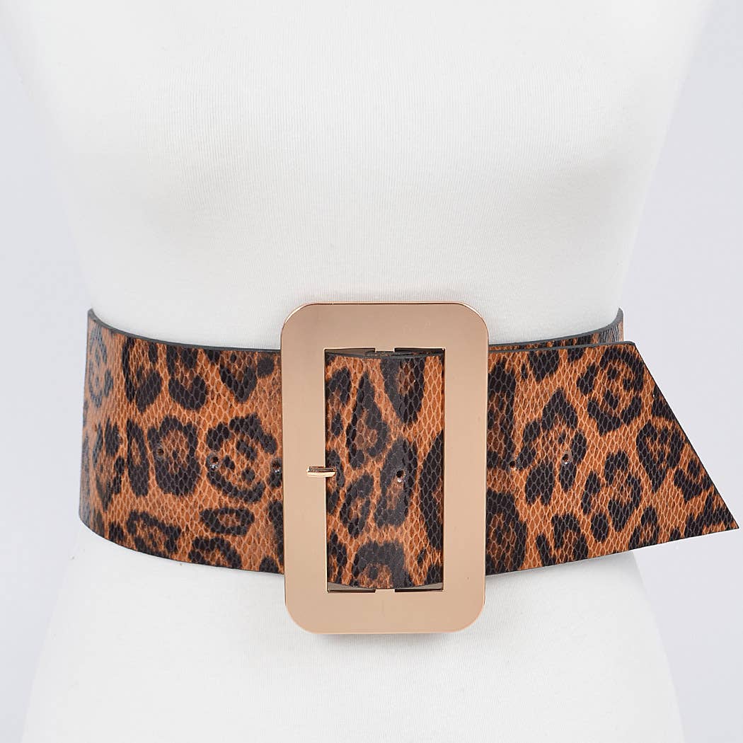 Simple Buckle Faux Leo Plus Size Belt