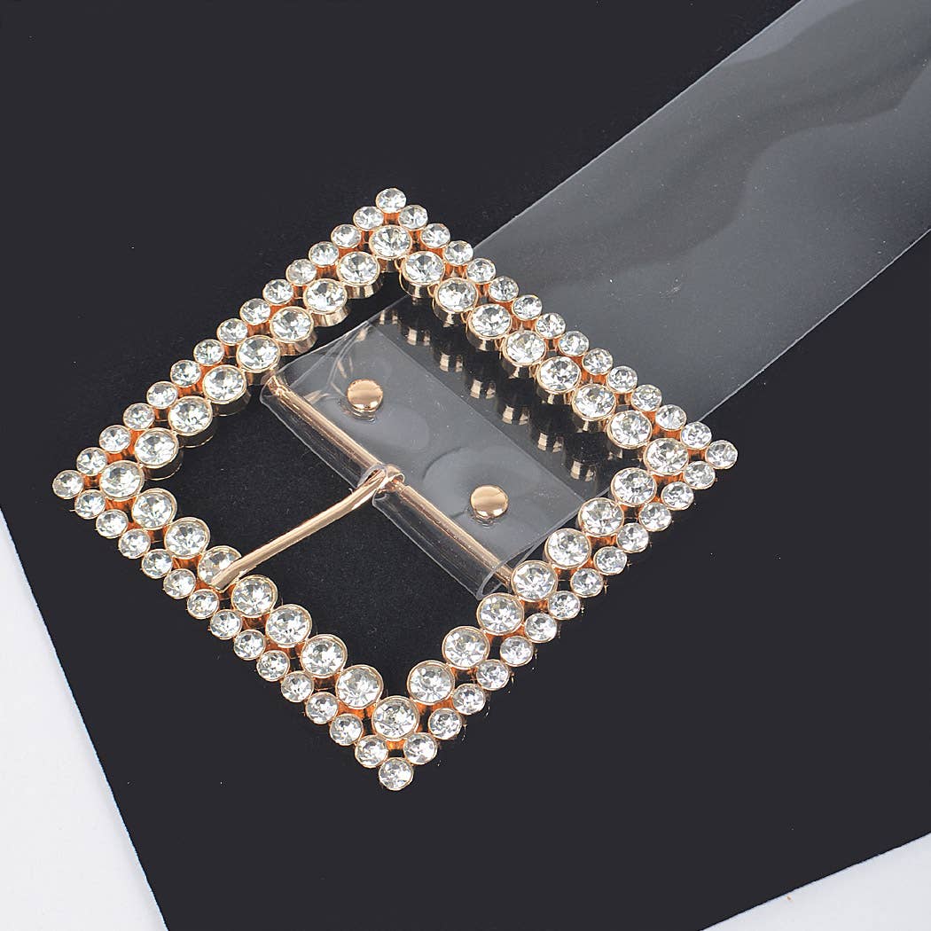 Multi Rhinestone Buckle Clear Plus Size Belt