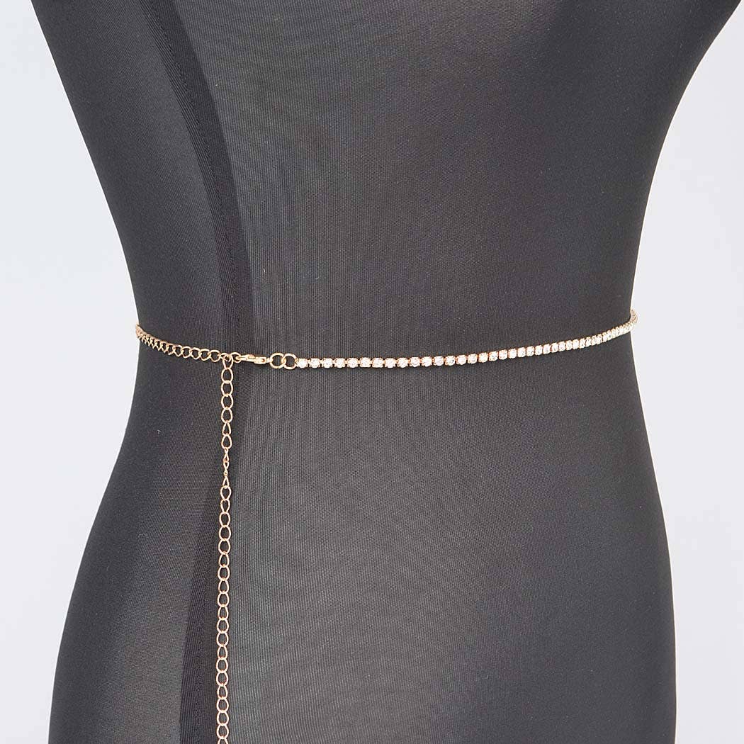 Rhinestone Plus Size Chain Belt
