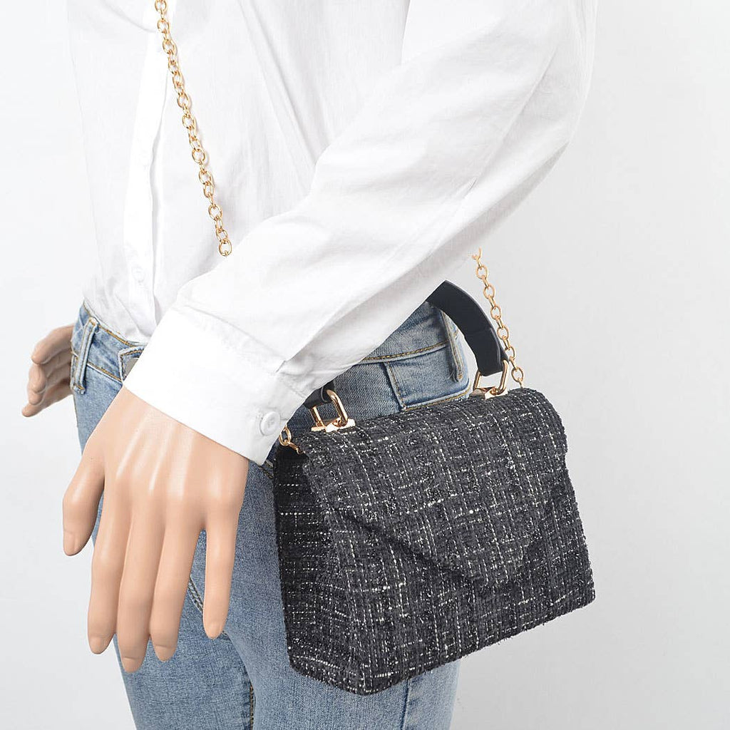 Tweed Top Handle Bag