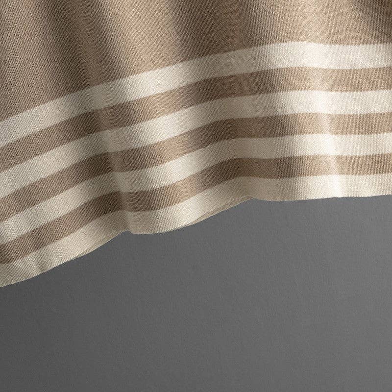 Knitted Color Block Striped Split Hem Two Piece Set