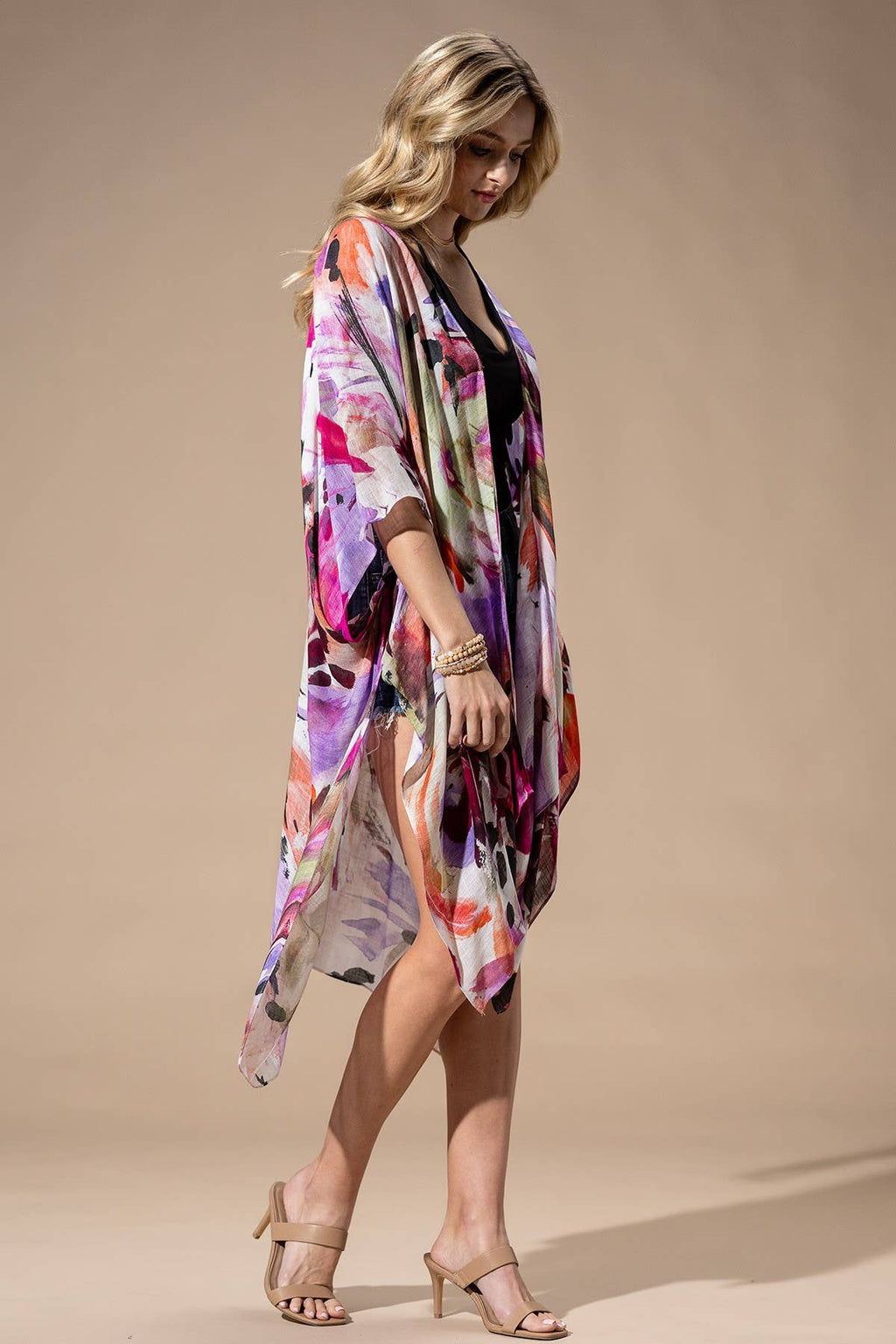 Watercolor Multi Viscose Kimono