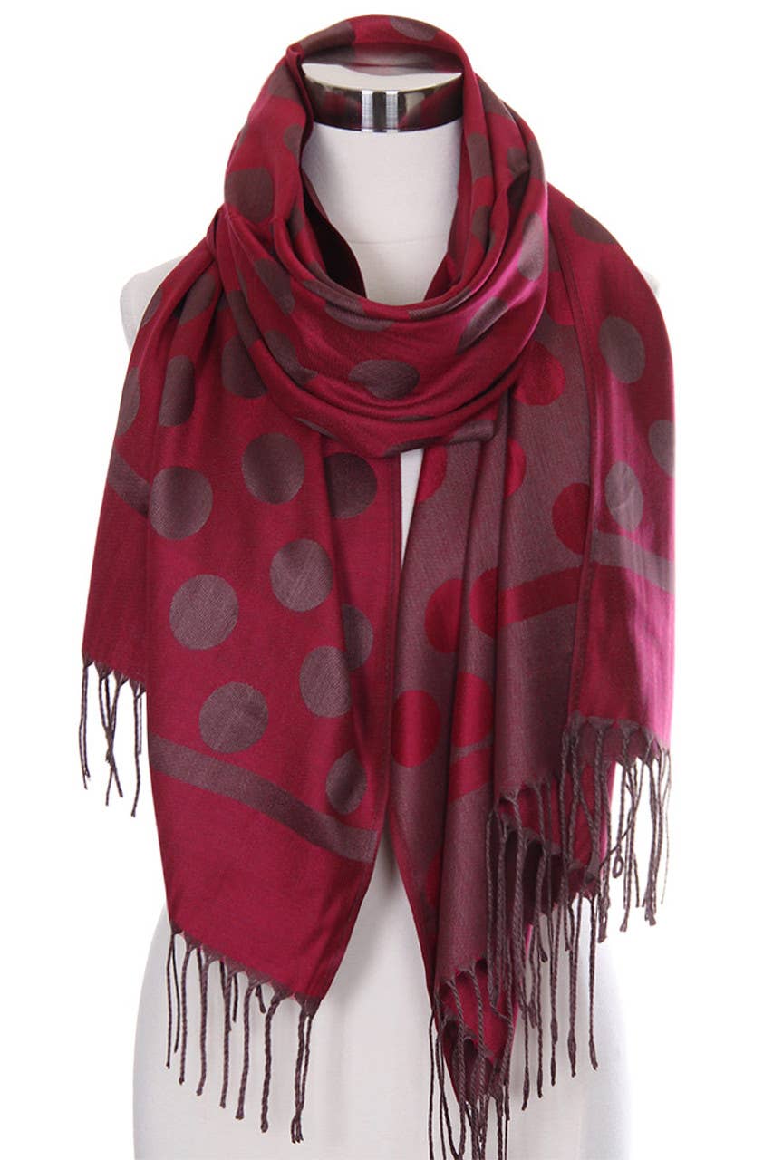 Polka Dot Pattern Pashmina Scarf