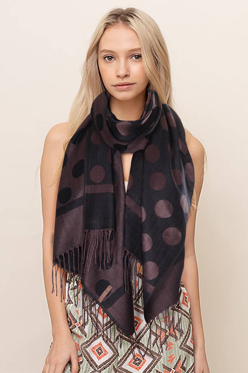 Polka Dot Pattern Pashmina Scarf