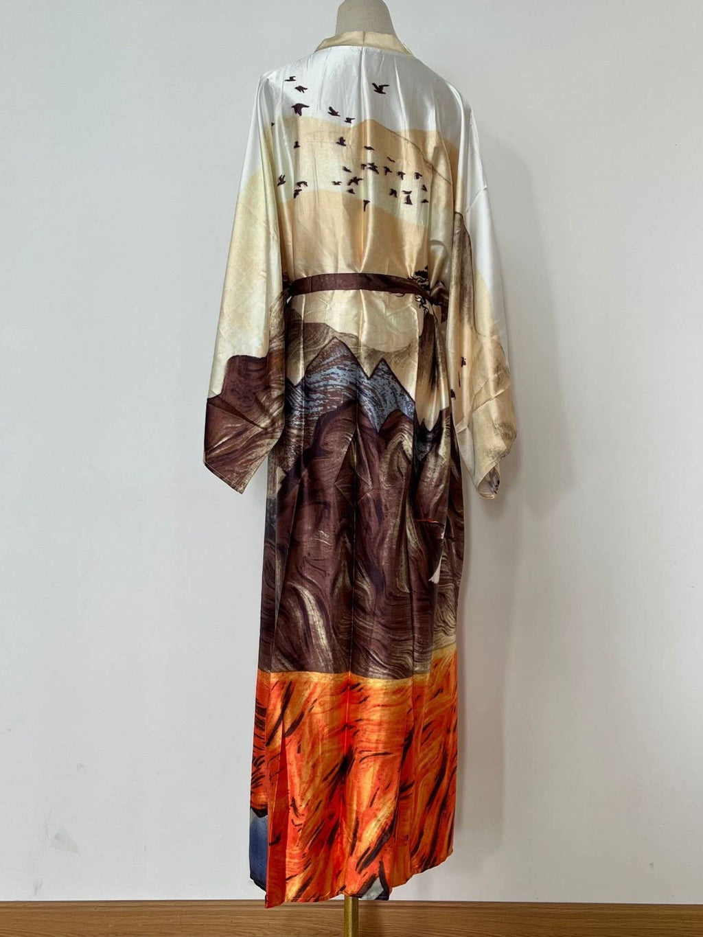 Satin Ethnic Multi Floral Printed Kimono 10 Colors
