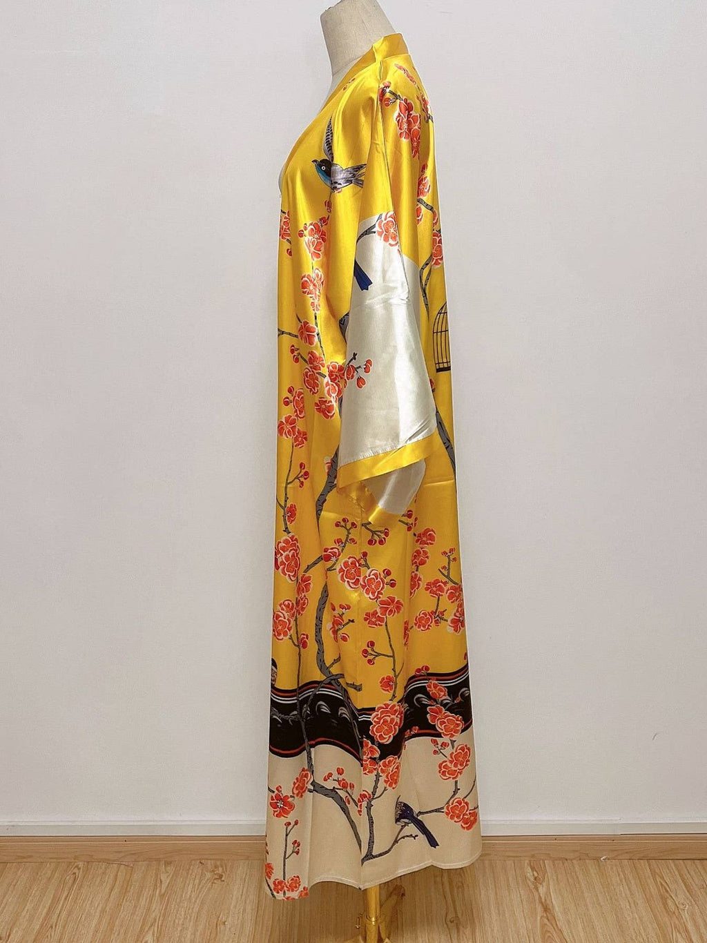 Satin Boho Floral Printed Kimono Cardigan 14 Colors