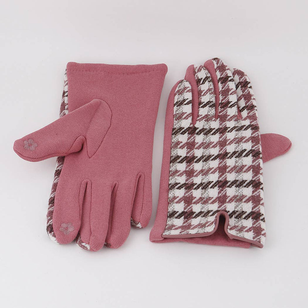 Striped Plaid Winter Gloves
