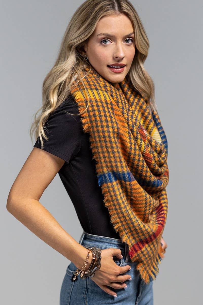 Windowpane Plaid Square Scarf