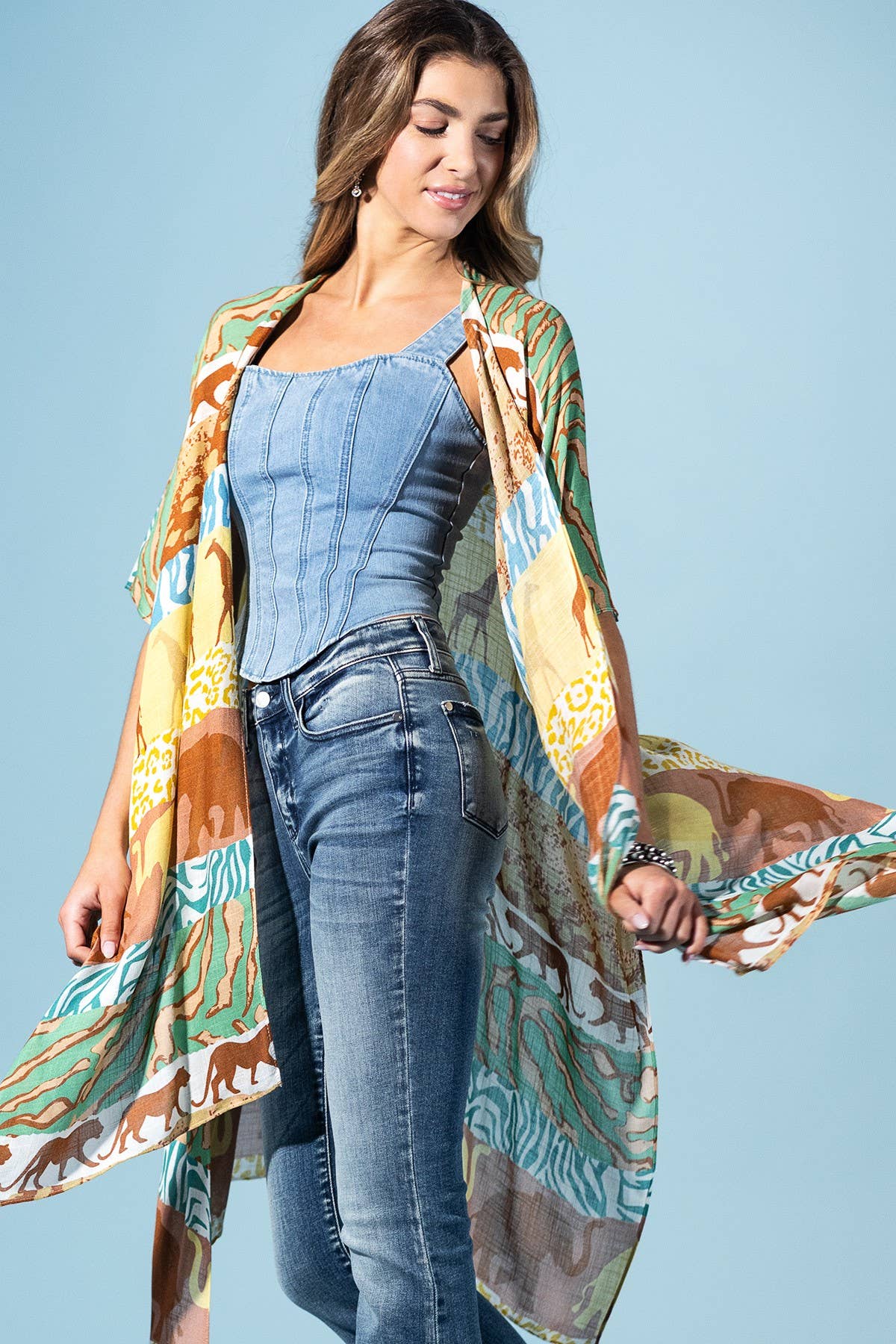 Safari Sunrise Viscose Kimono