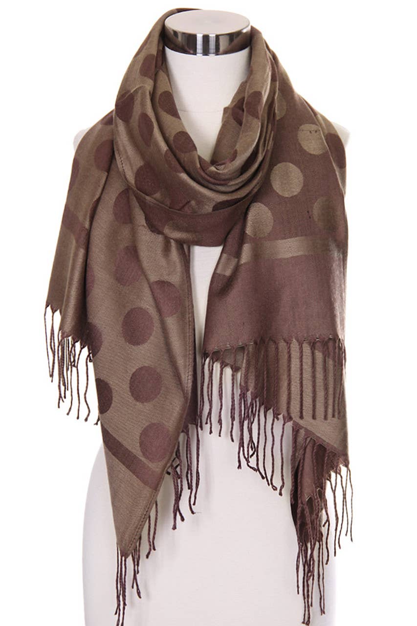 Polka Dot Pattern Pashmina Scarf