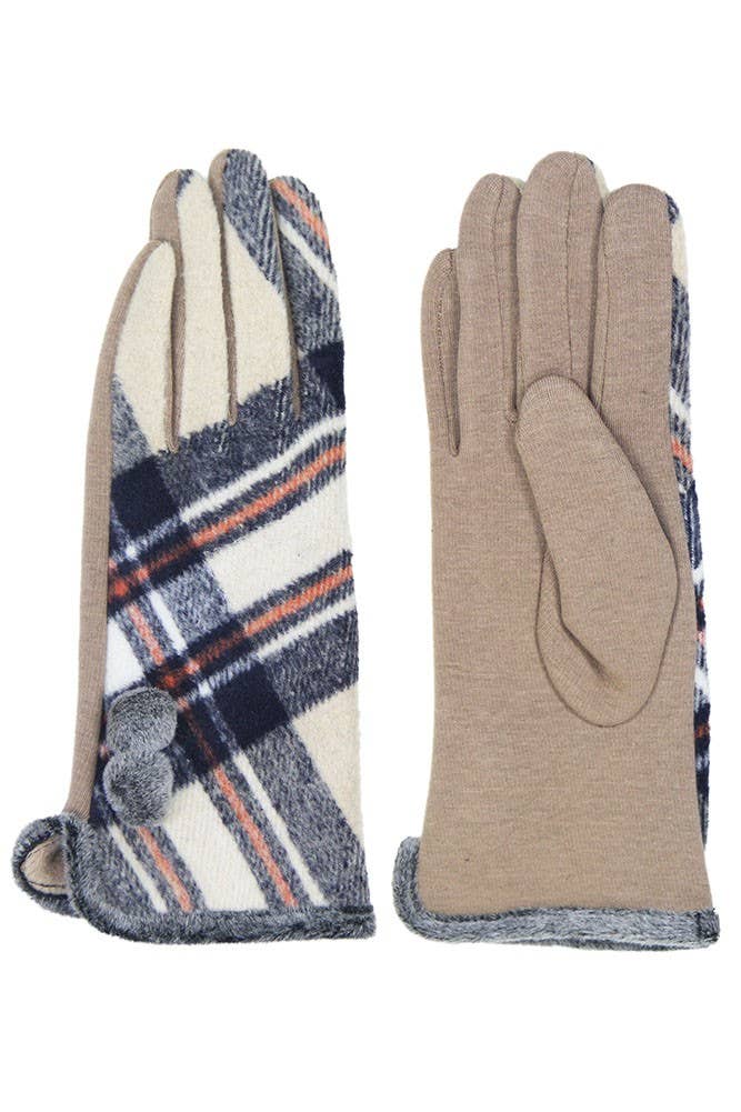 Plaid and Check Smart Touch Gloves