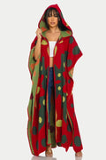HOODED OPEN CARDIGAN PONCHO