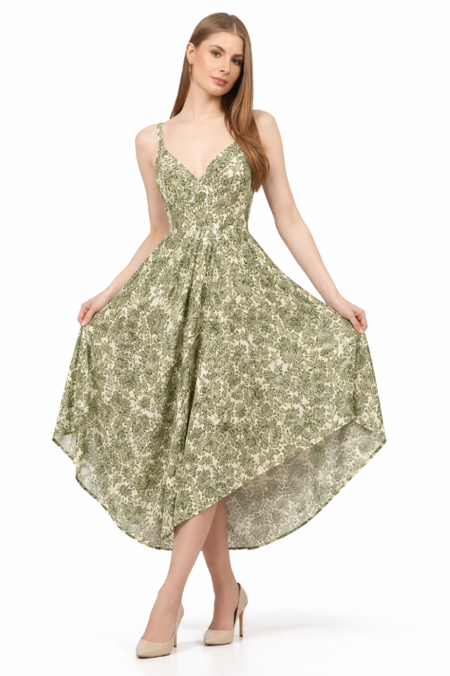 Women's Tropical Leaf Print Jumper – Asymmetrical Harem Jumpsuit Boho Style