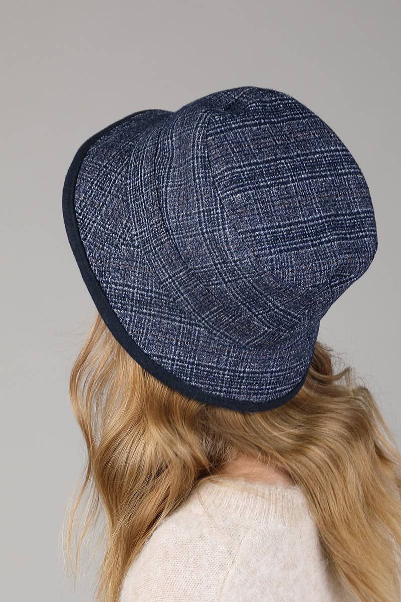 Reversible Plaid Print Bucket Hat