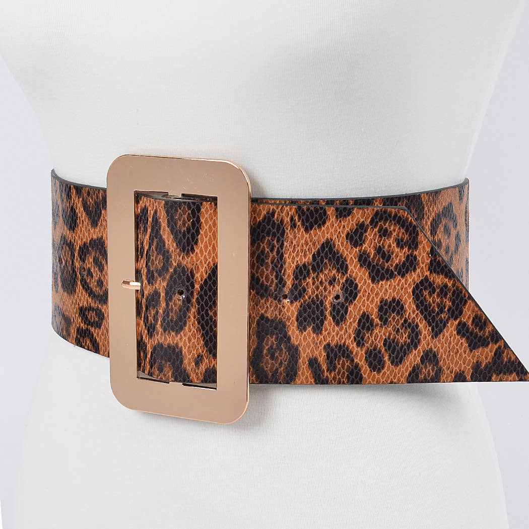 Simple Buckle Faux Leo Plus Size Belt