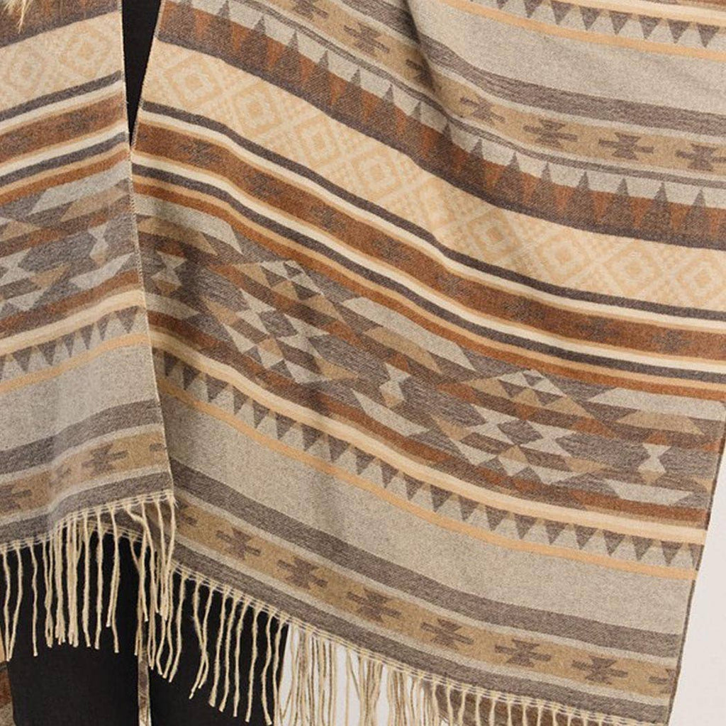 Aztec Pattern Fringe Ruana