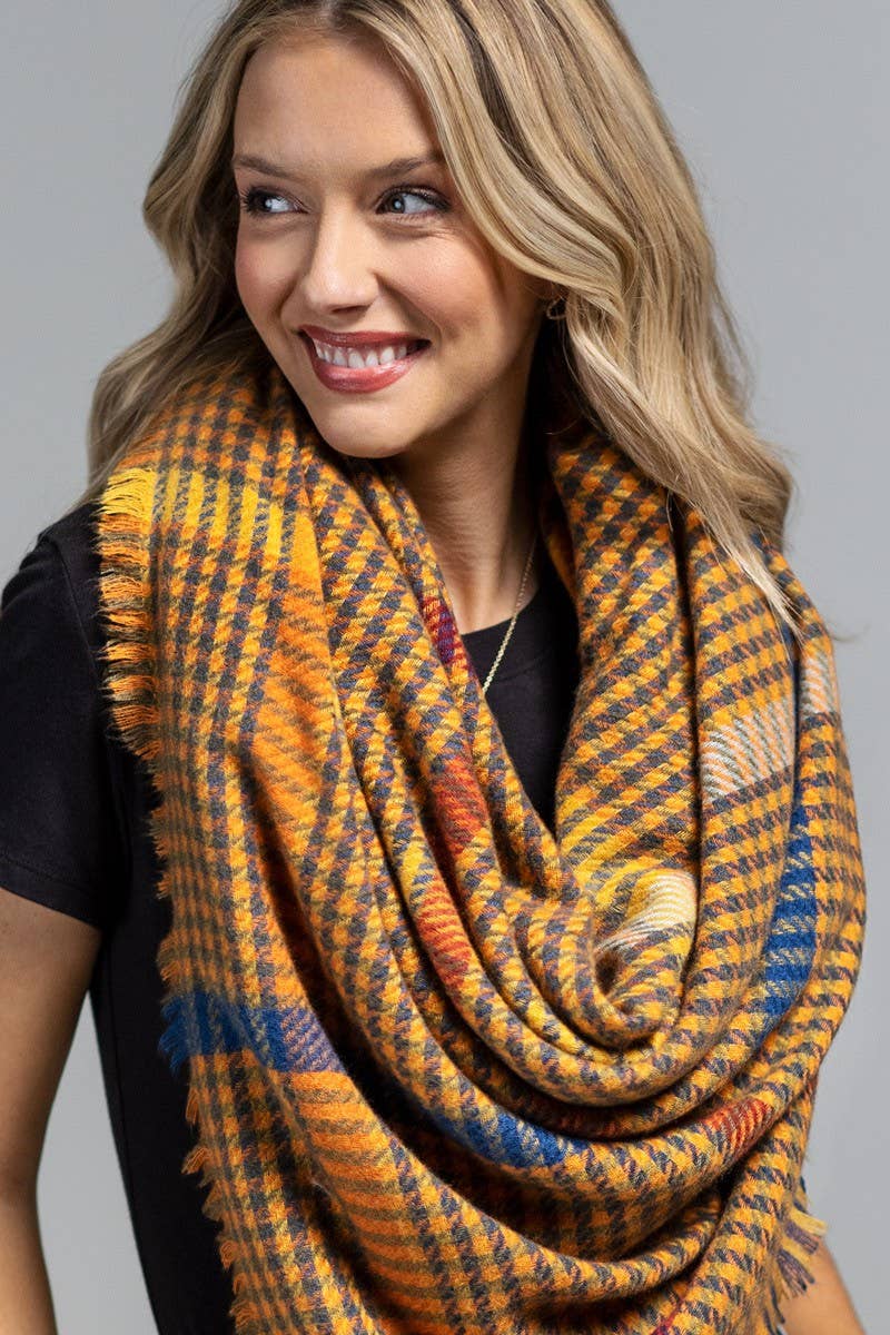 Windowpane Plaid Square Scarf