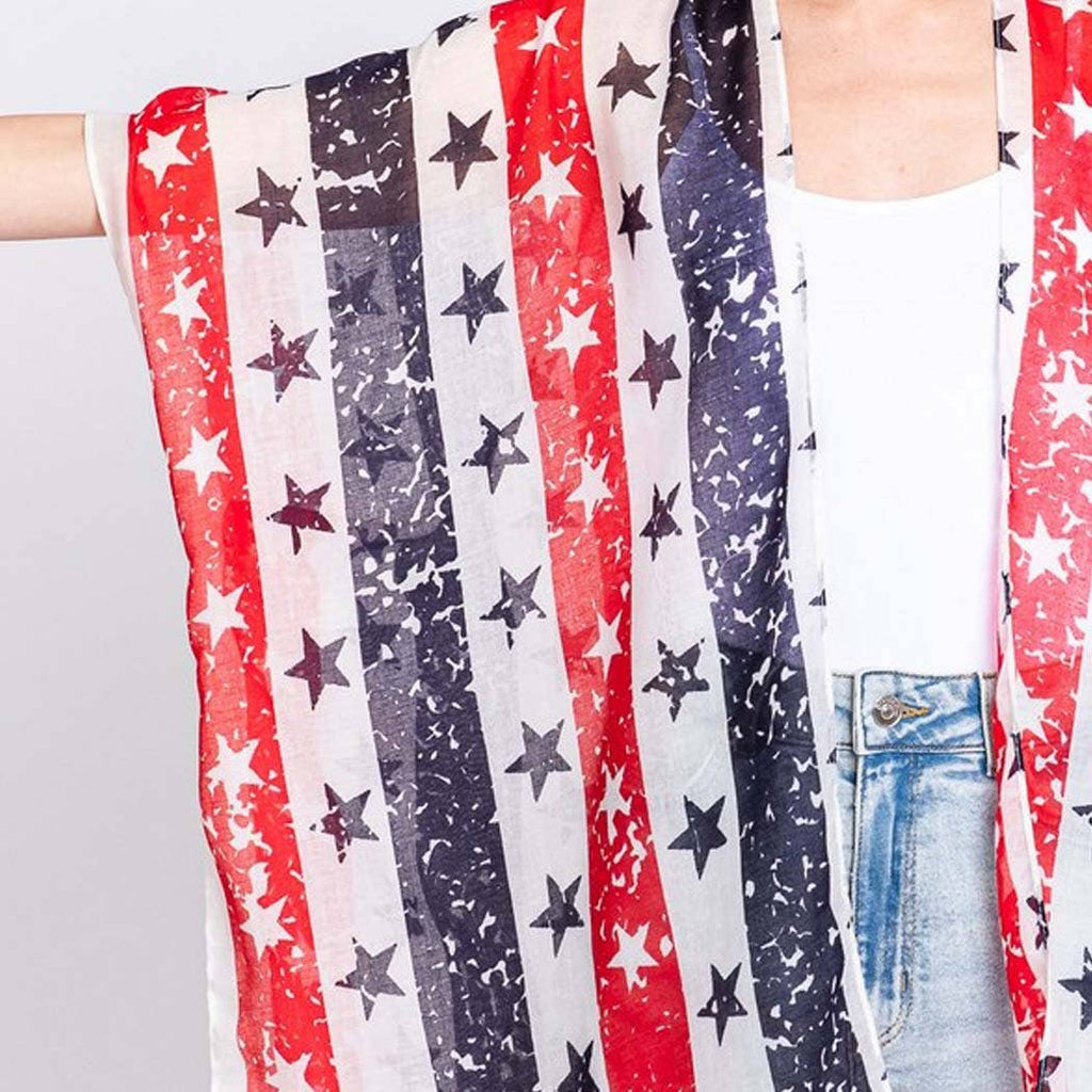 STRIPE AND STAR AMERICAN FLAG KIMONO