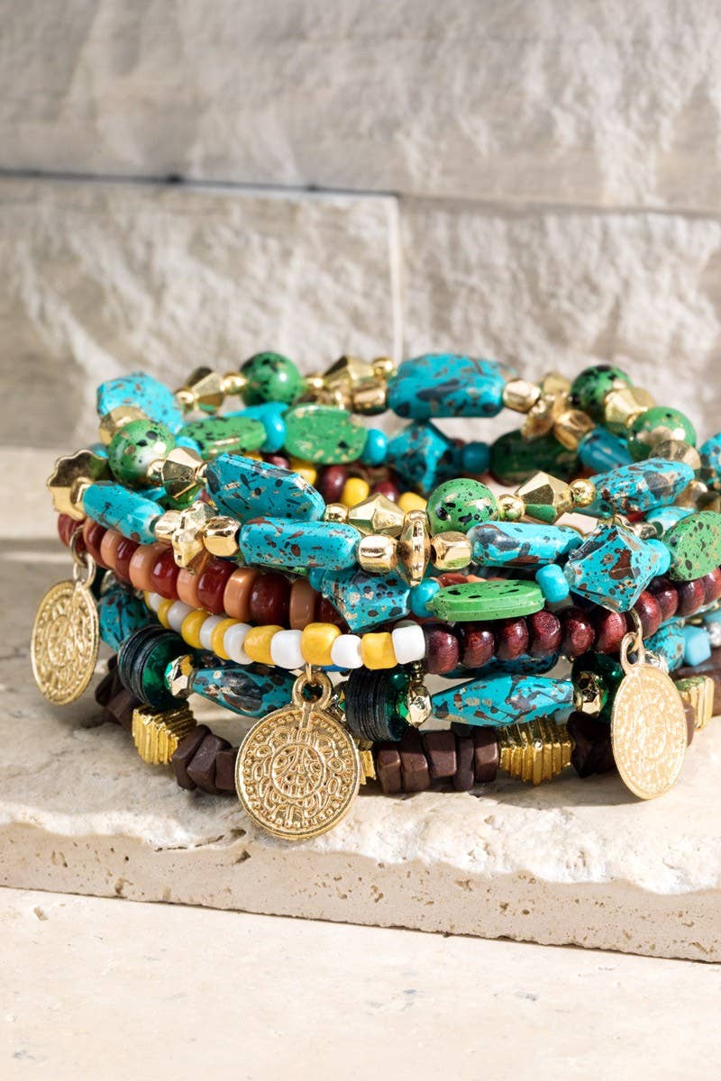Multi Layered Semi-Precious Stone Bracelet