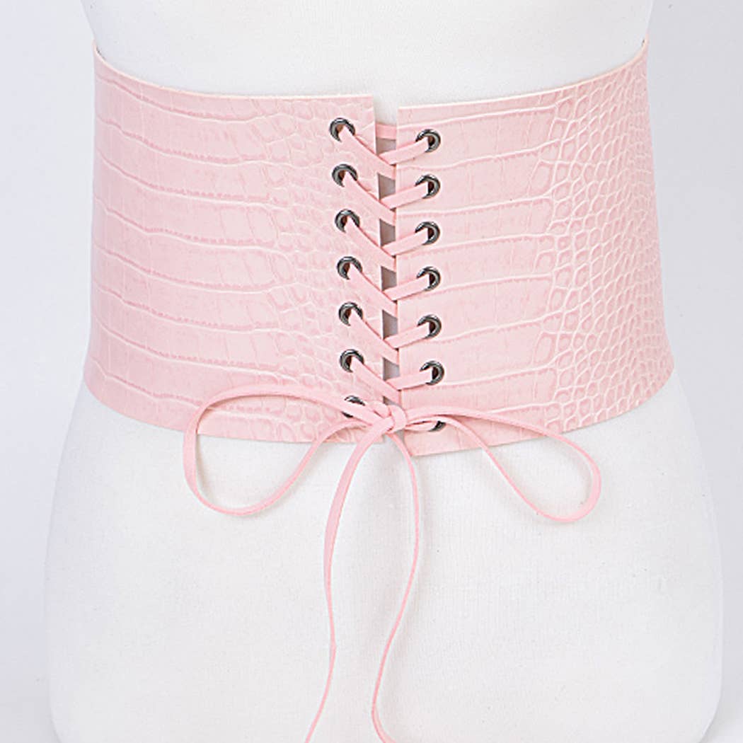 PLUS SIZE - WIDE FRONT TIE CORSET LADY BELT