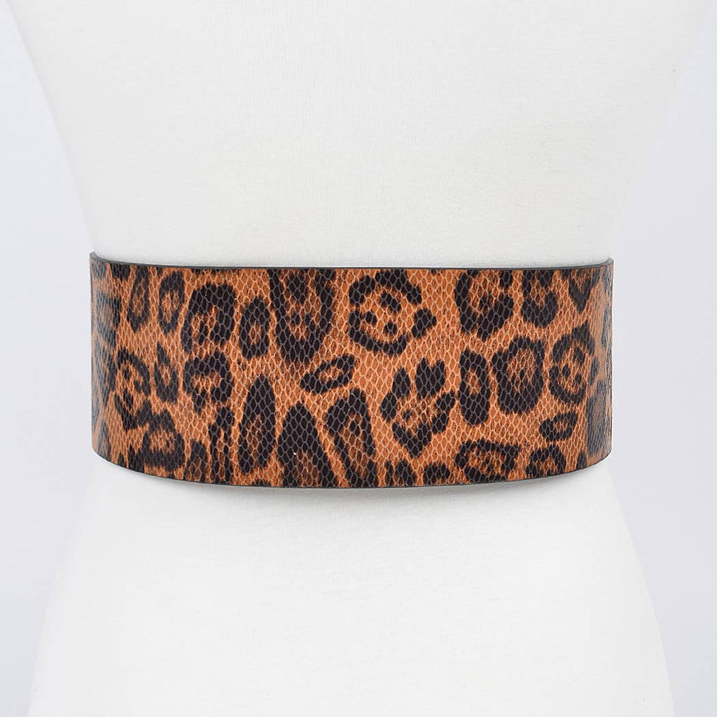 Simple Buckle Faux Leo Plus Size Belt