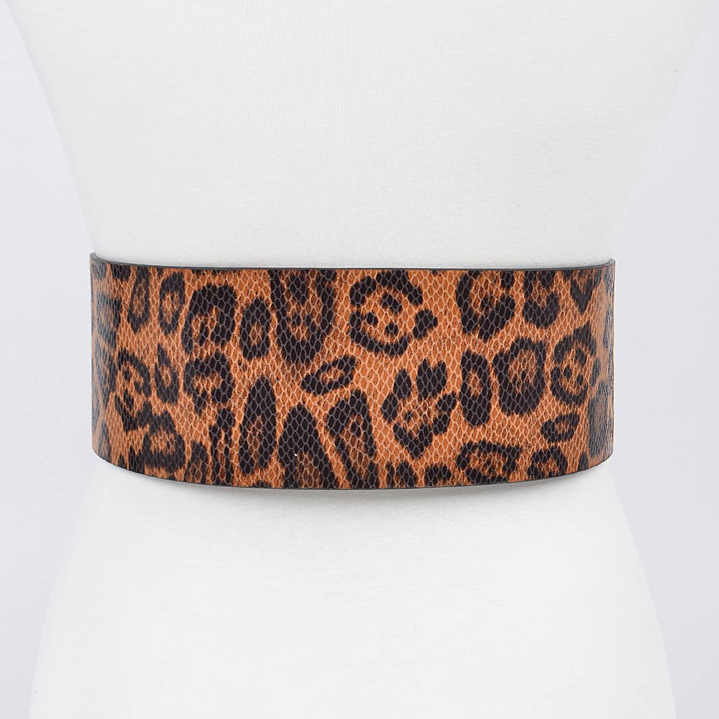 Simple Buckle Faux Leo Plus Size Belt