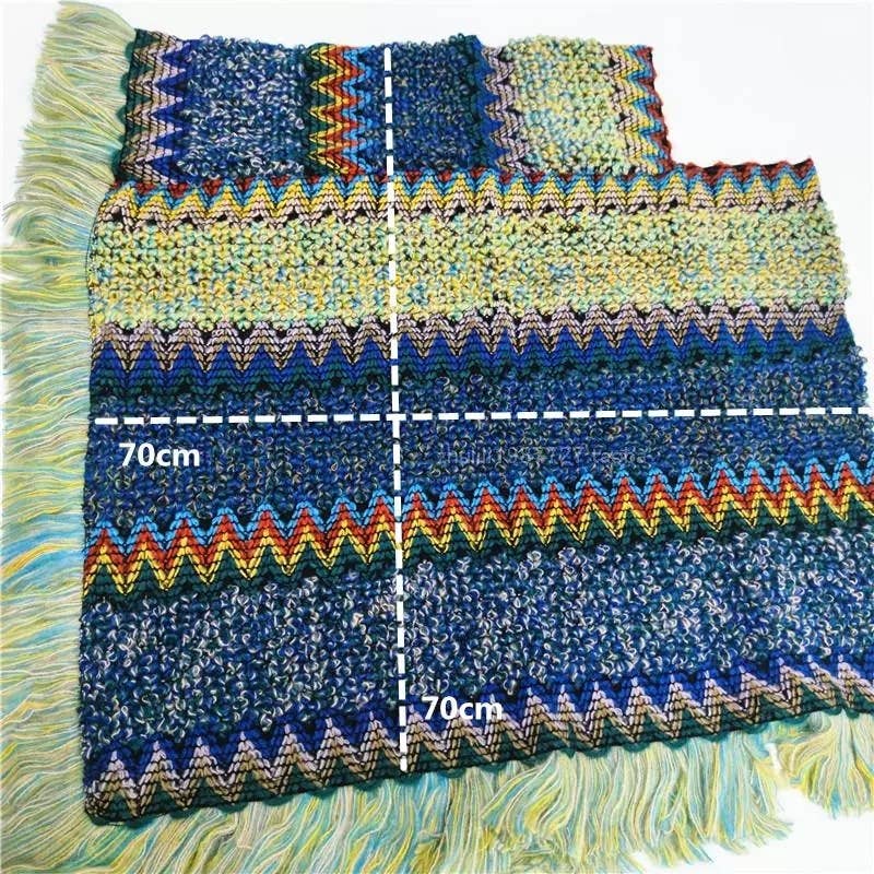 Western Colorful Crochet Patterned kimono shawl