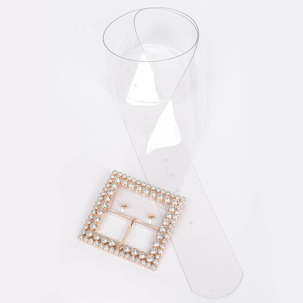 Multi Rhinestone Buckle Clear Plus Size Belt