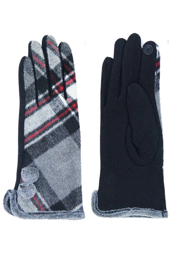 Plaid and Check Smart Touch Gloves