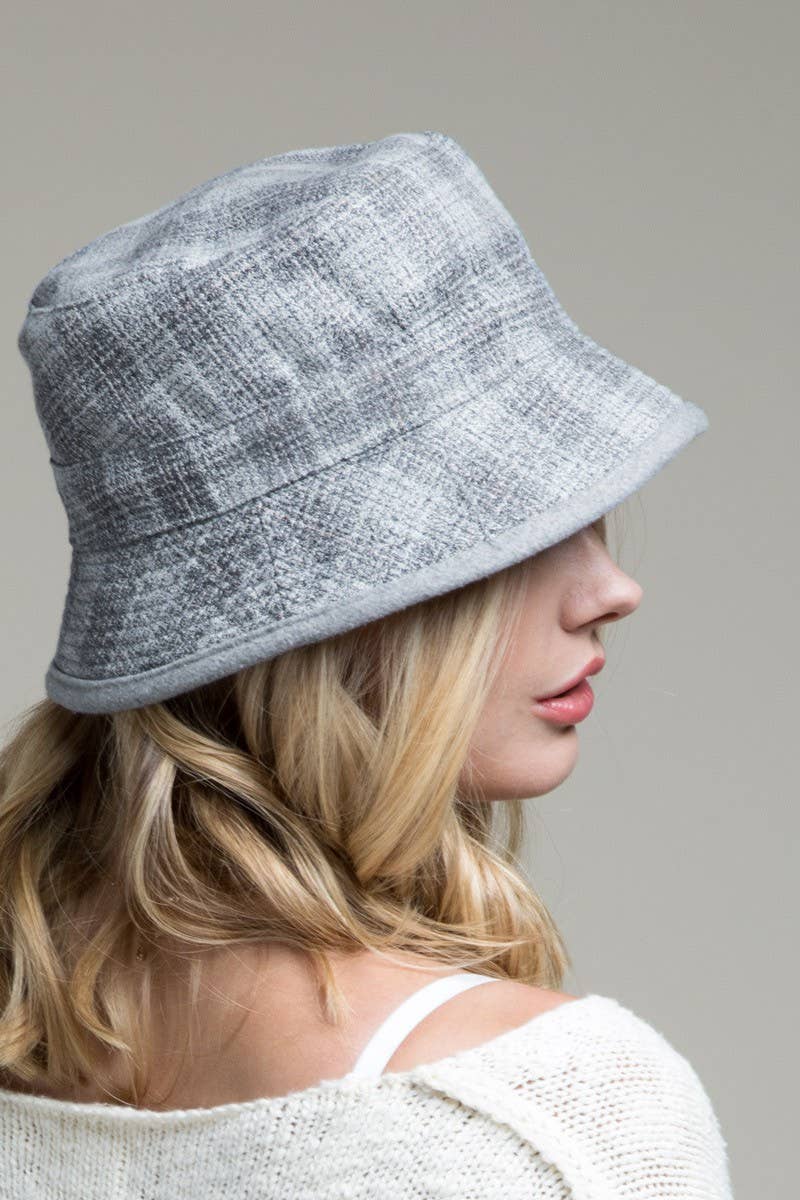 Reversible Plaid Print Bucket Hat