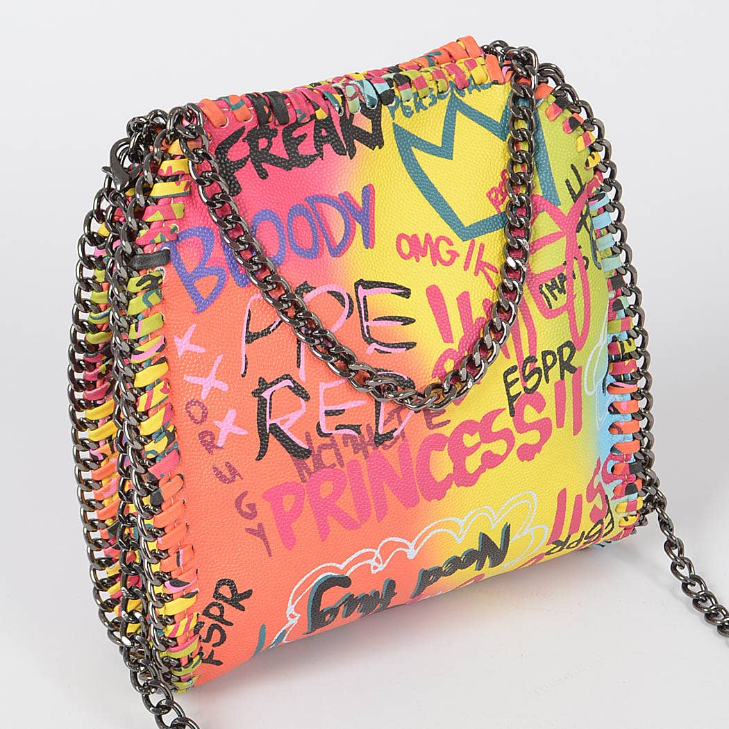Graffiti Metal Chain Clutch