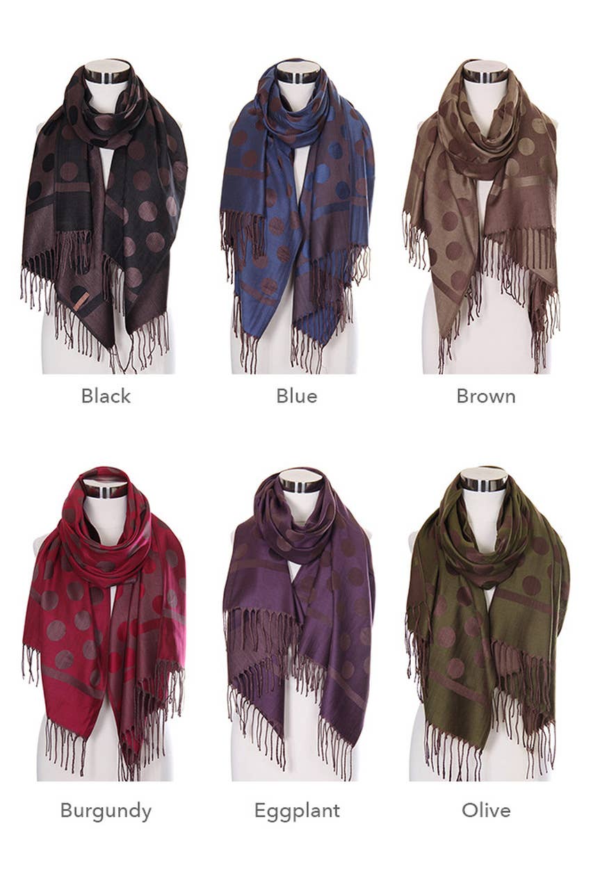 Polka Dot Pattern Pashmina Scarf