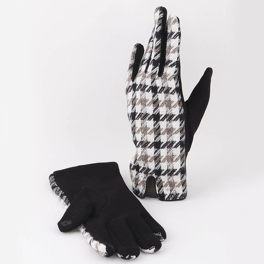 Striped Plaid Winter Gloves