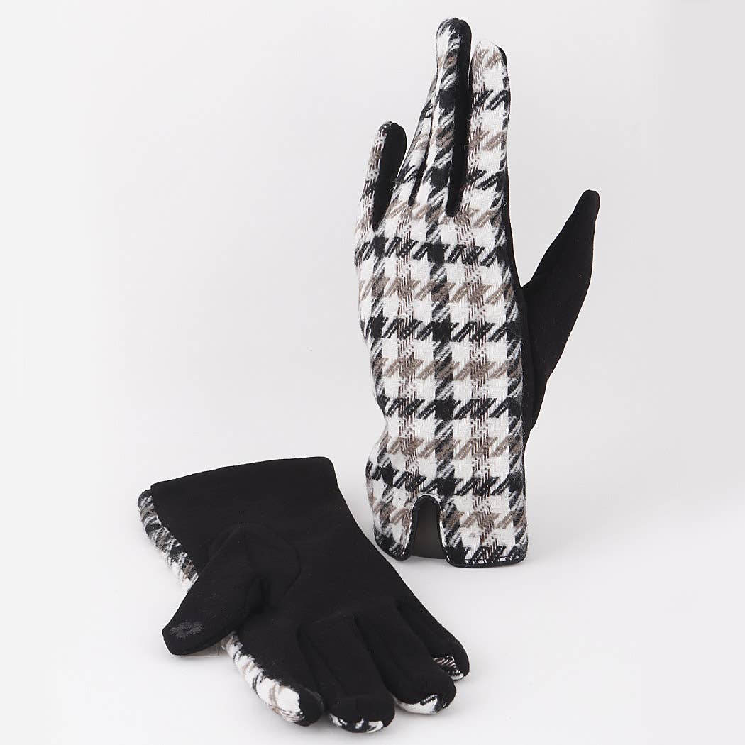Striped Plaid Winter Gloves