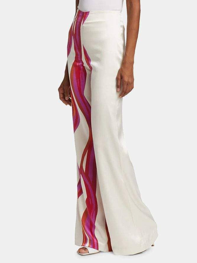 Shoulder blouses and casual pants two pieces set