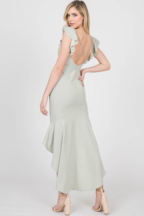 Casual Hi-Low Fishtail Midi Dress for Women 5004IMD