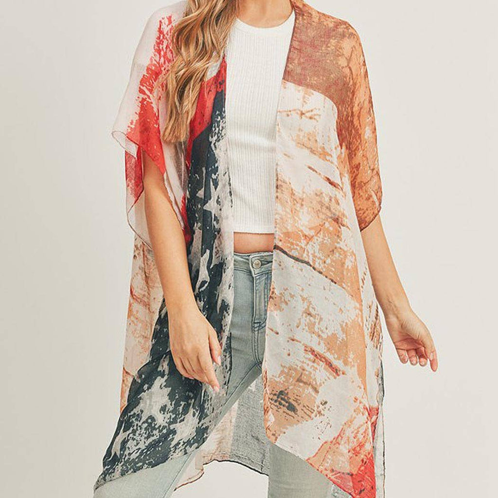 VINTAGE AMERICAN FLAG KIMONO