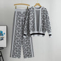 Knitted Sweater And Wide Leg Pants Set