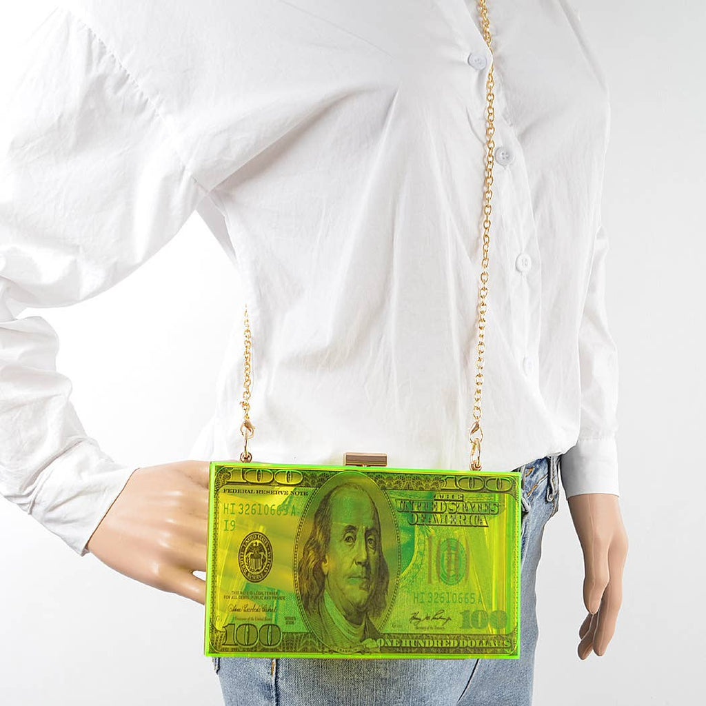 Money Printed Transparent Hard Case Bag