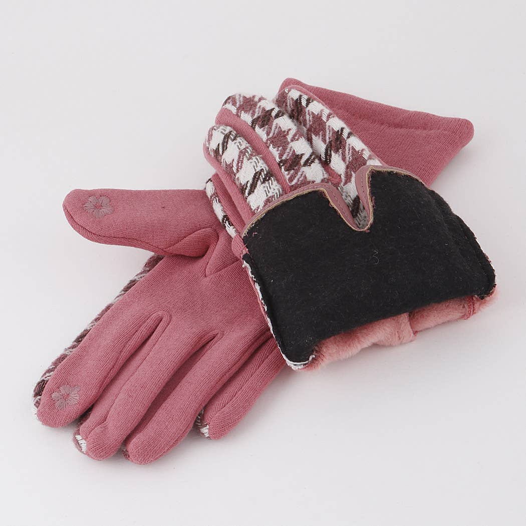 Striped Plaid Winter Gloves