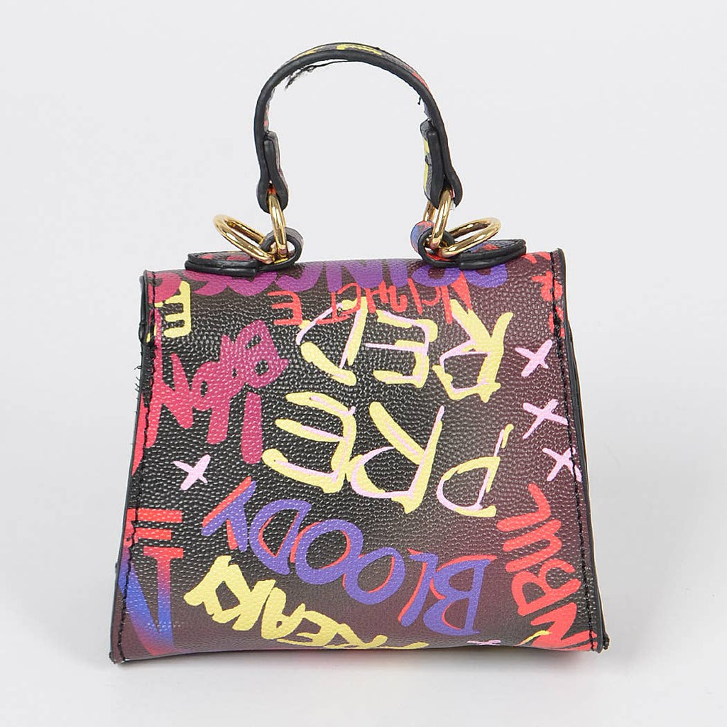Multi Graffiti Mini Handle Bag