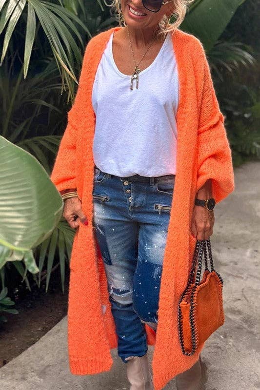 Love & Peace Exposed Seam Knit Sweater Long Cardigan