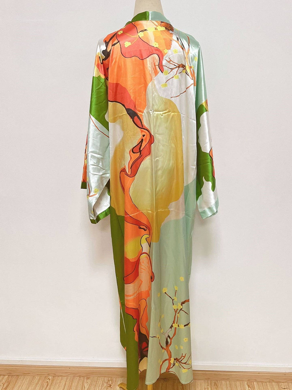 Satin Boho Floral Printed Kimono Cardigan 14 Colors