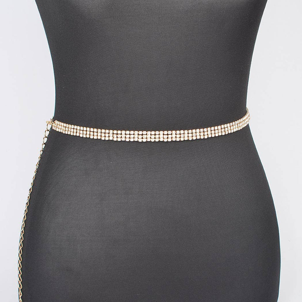 Rhinestone Plus Size Chain Belt