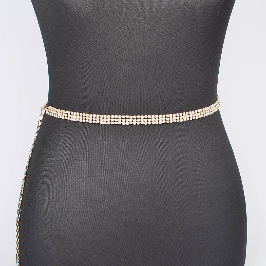 Rhinestone Plus Size Chain Belt