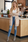 Golden Foil Animal Print Women's Cardigan 5189ICD