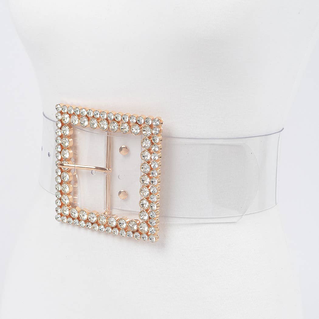 Multi Rhinestone Buckle Clear Plus Size Belt