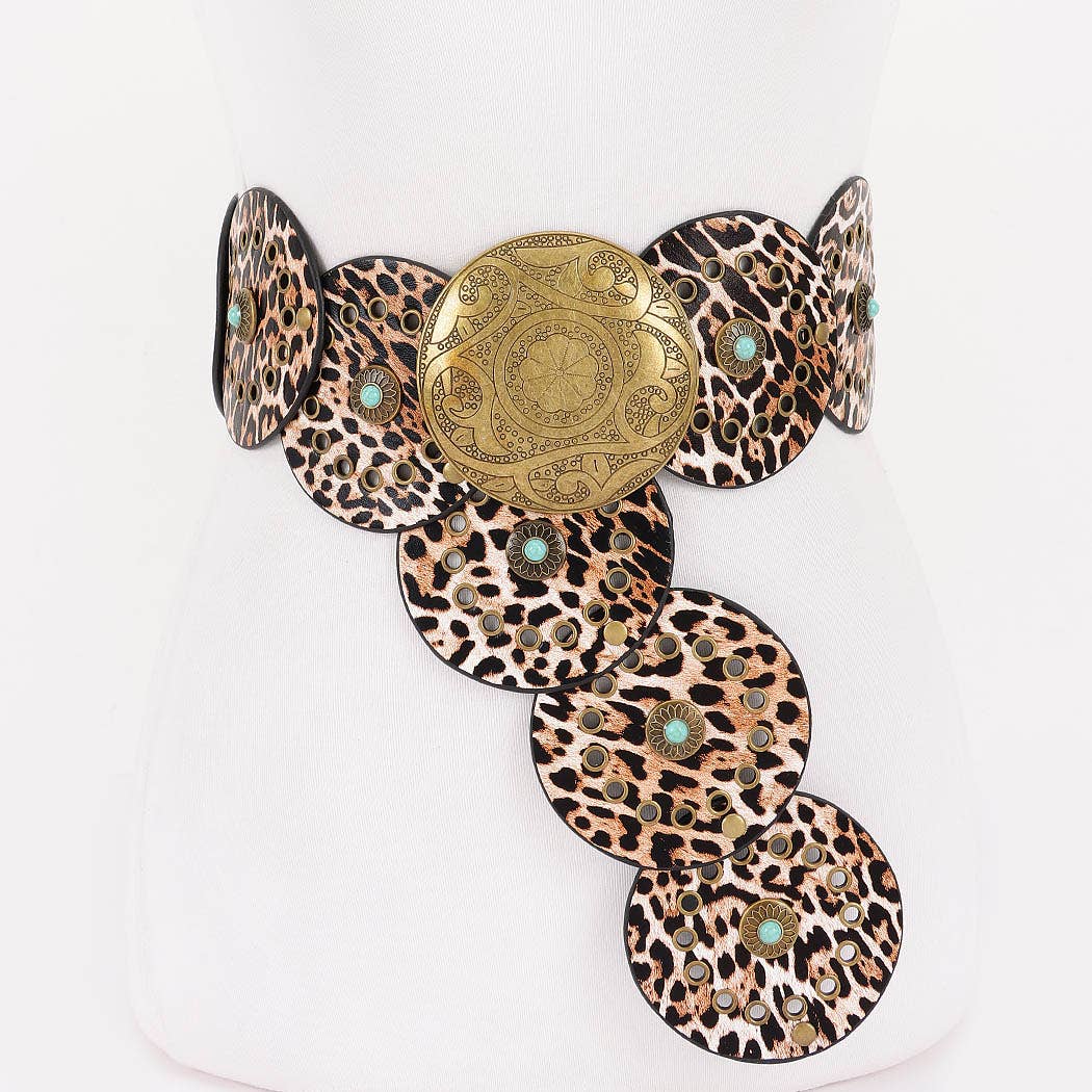 Faux Leather Disc Belt