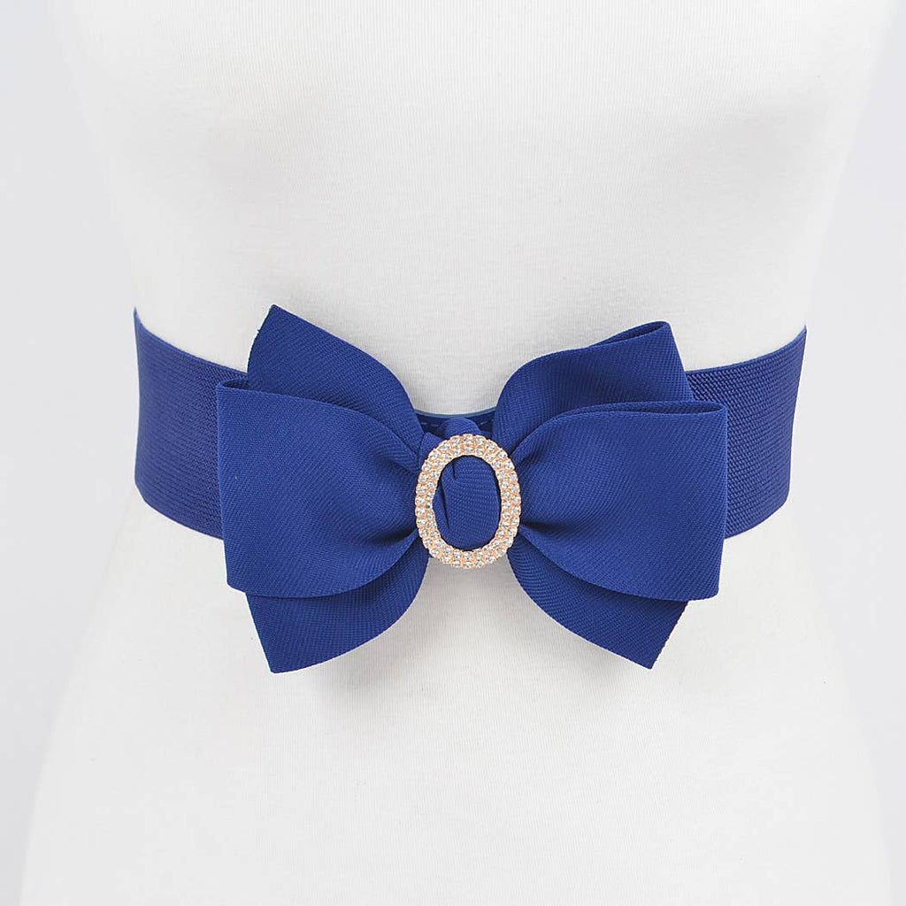 Rhinestone Bow Buckle Stretch Belt
