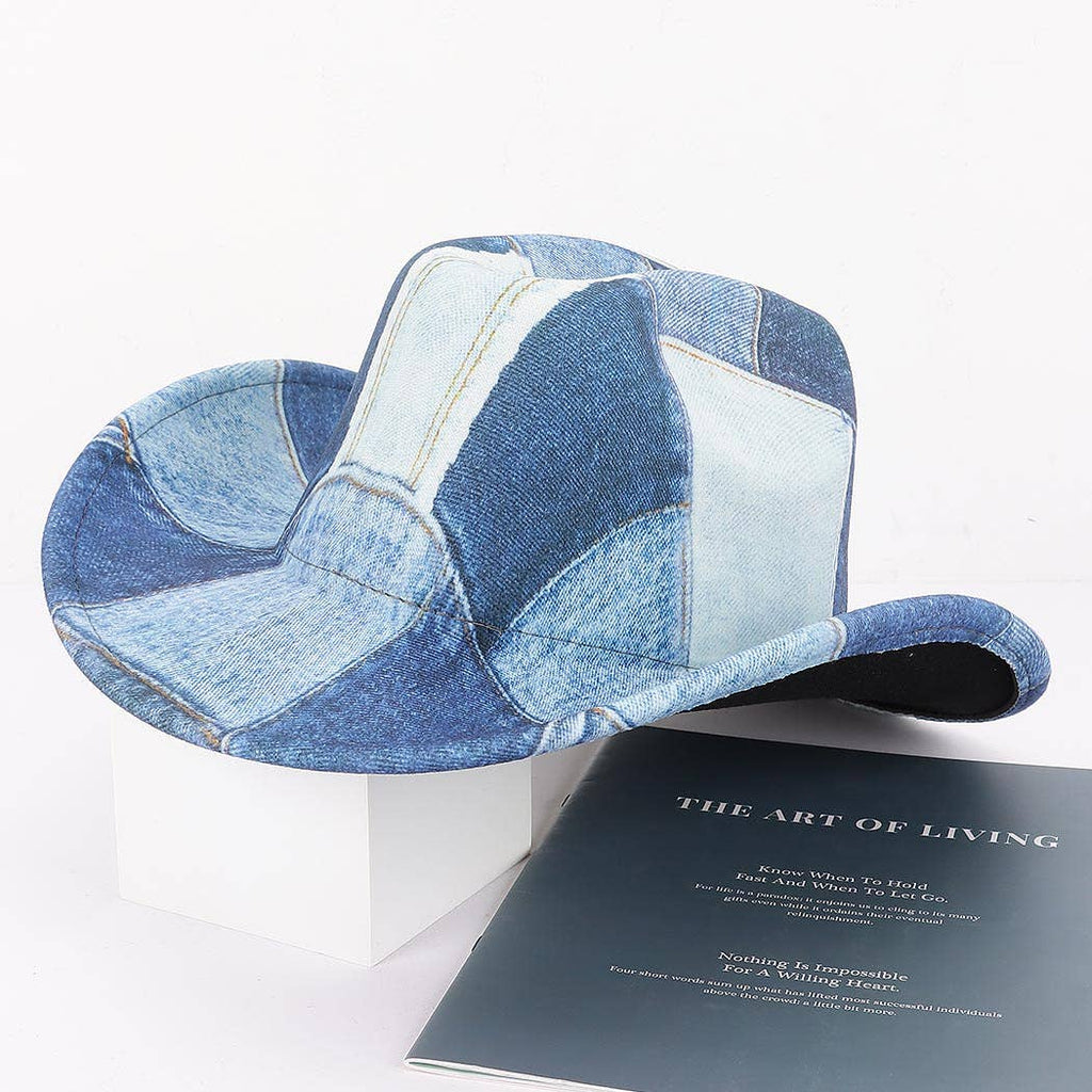Cotton Denim Print Cowboy Hat